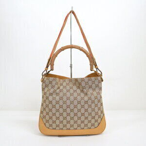 GUCCI Bag GG Canvas Bamboo Beige Tan Brown